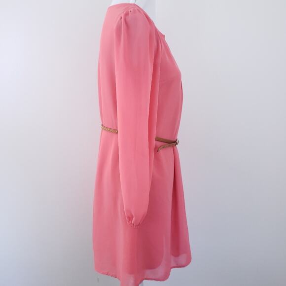 Xhiliration Pink Tunic Top Belted Boho Bohemian Small Women - Picture 6 of 8